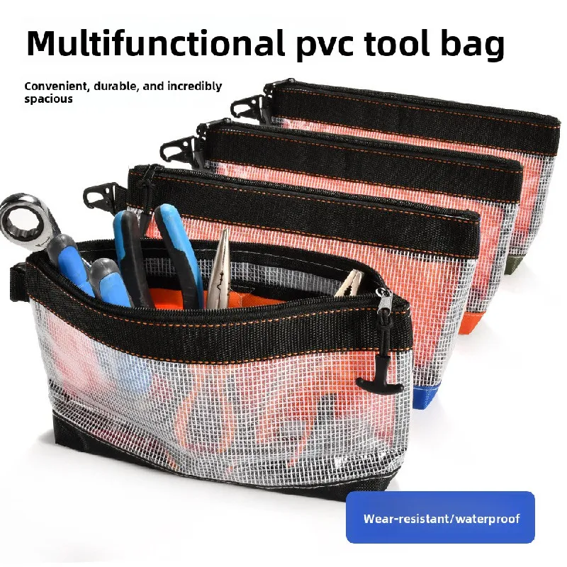 1/2/3pcs Waterproof Storage Bag Transparent PVC Tool Bag Anti-static Portable Parts Bag Multifunctional Practical Work Bag