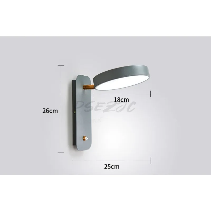 

Креативный вращающийся светодиодный настенный светильник с переключателем, рабочий стол, защита глаз, светильник для чтения, скандинавская прикроватная лампа для спальни