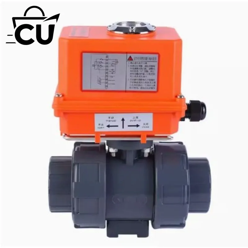 Electric UPVC Ball Valve O-Type Live Joint Quick Cut Off PVC Plastic Double Union Ball Valve Water Pipeline Control Switch