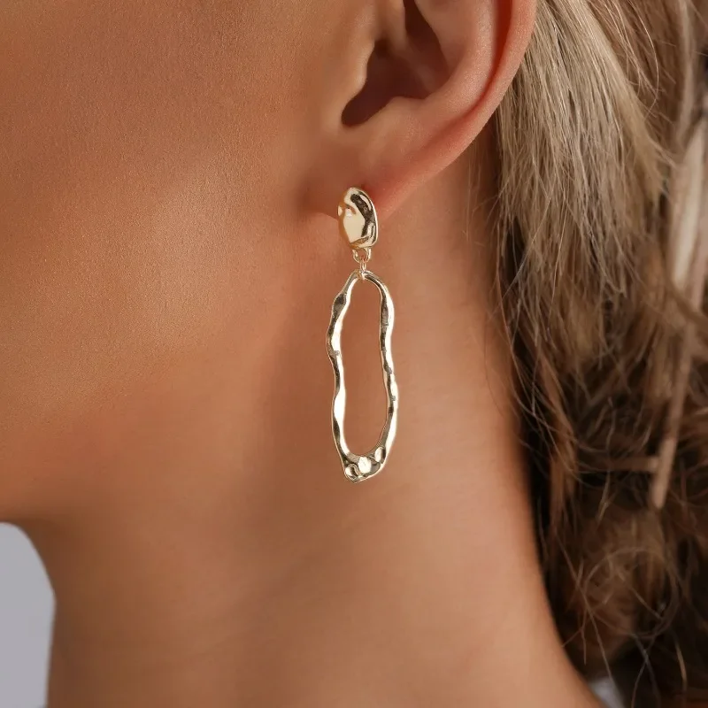 جديد غير المتماثلة قرط الاذن المرصع لؤلؤ المياه العذبة لامع مبالغ فيه طويل استرخى القرط السيدات بنات هدايا مجوهرات الأزياء الطرف #4