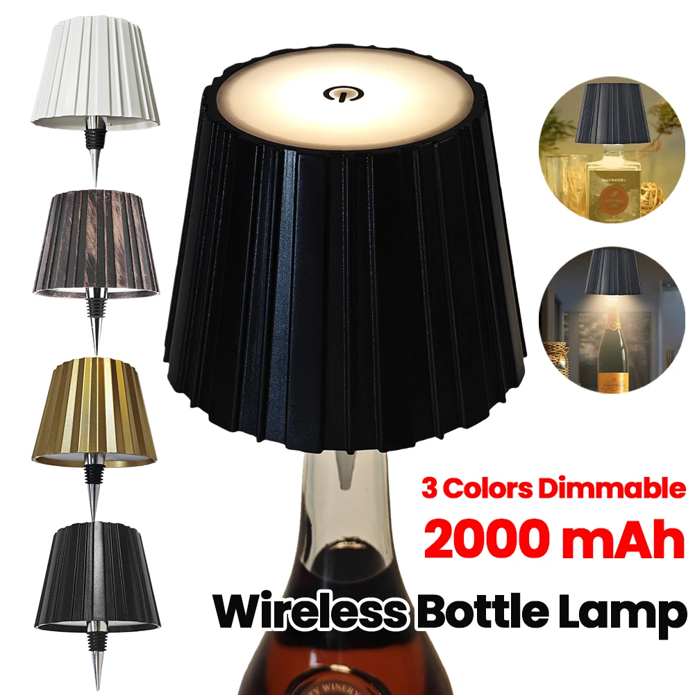 

Touch Control LED Wine Bottle Lamp LED Table Lamp Rechargeable 3 Colors Dimmable Pridola Bottle Lamp for Family Restaurant & Bar