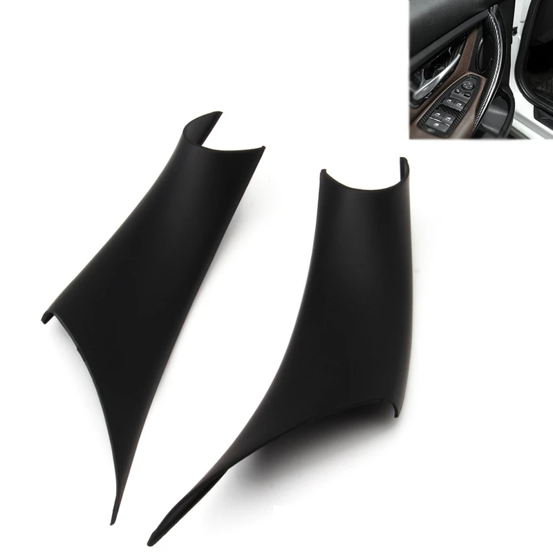 2Pcs ABS Interior Door Handle Pull Protective Cover for -BMW 3 4 Series 3 Series GT F30 F35 2013-2019 Carbon Fiber Style