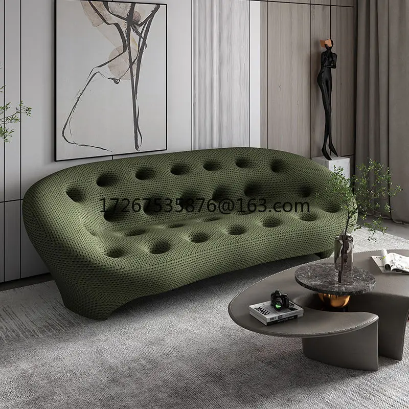 Shell special-shaped curved fabric sofa Italian minimalist modern small apartment freehand space home