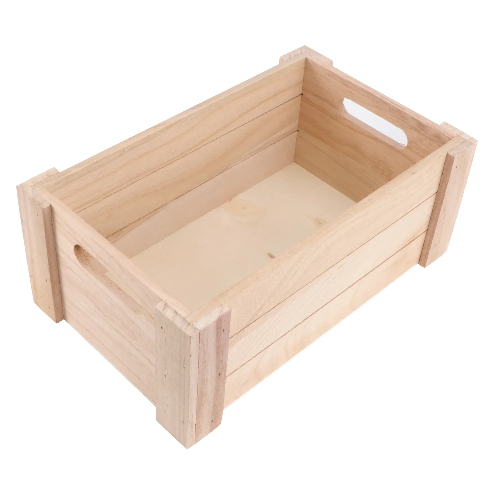 

Wooden Storage Box Wood Basket Organizer Desk Crates Crate Rustic Bathroom Baskets Bin Farmhouse Desktop Makeup Table Cabinet