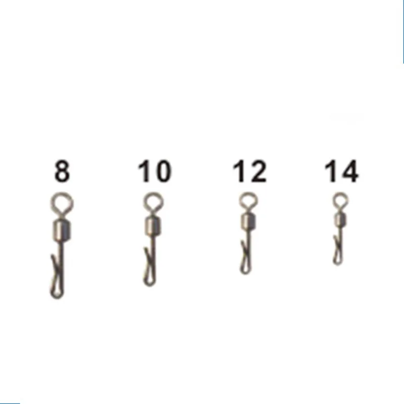 10pcs/lot Stainless Steel Connector Bearing Rolling Swivel7# 8# 10# 12#Hook Lure Connectors Fishing With Hooked Snap accessories