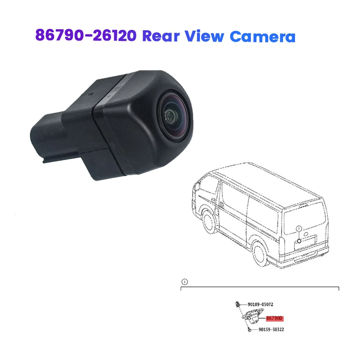 86790-26120 Car Back-Up Rear View Camera for Toyota Hiace 2013+ Back Assist Reversing Image Camera