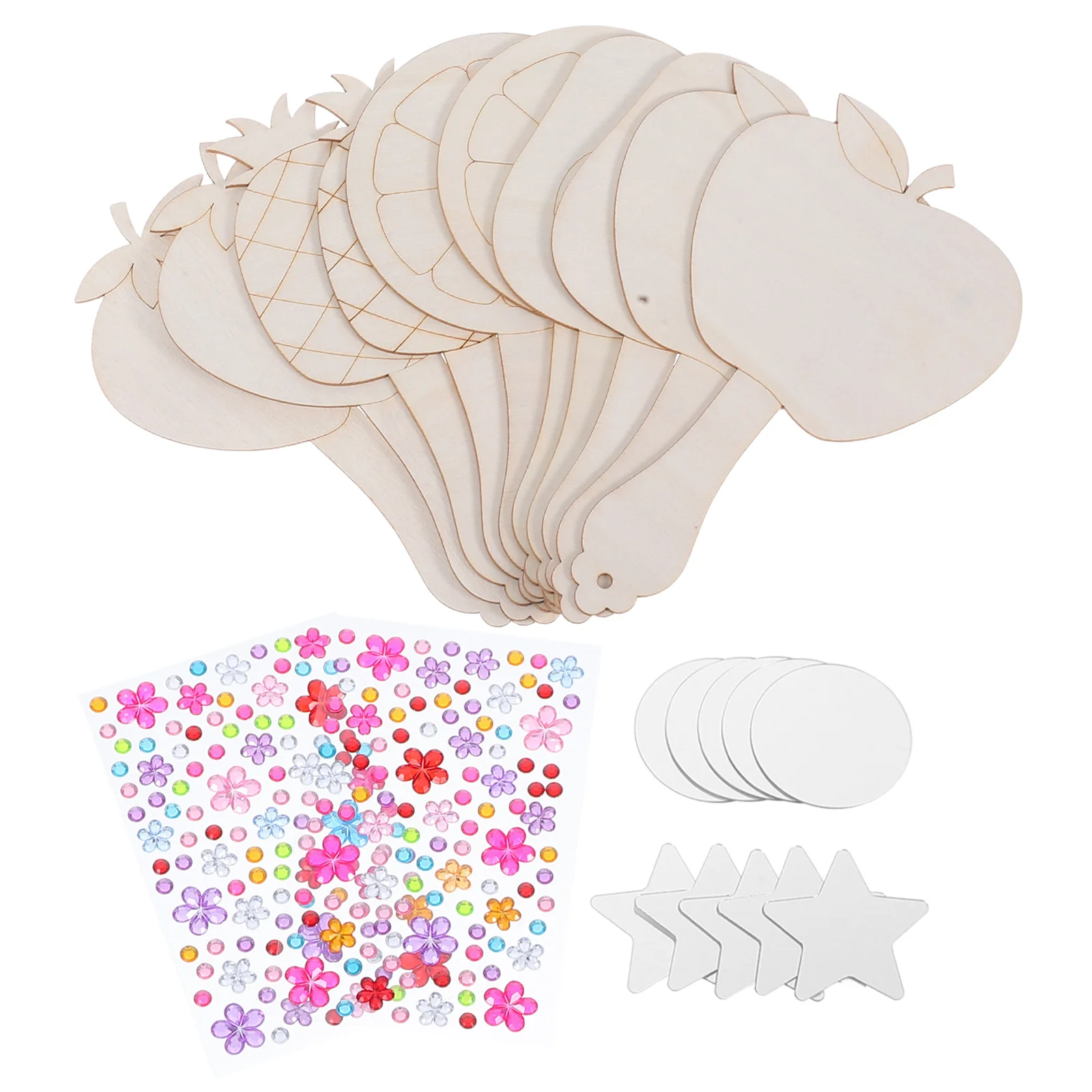 

10Sets DIY Wooden Handheld Mirrors Unfinished Craft Painting Kits Party Favors Kids Art Supplies Small Wooden Handheld Mirror