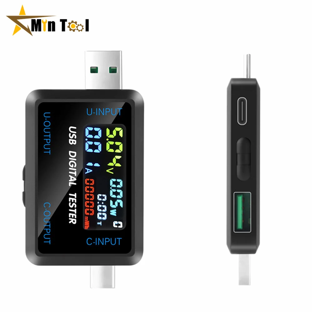 Tester USB 10 in 1 Voltmetro digitale CC Amperimetro Misuratore di tensione di corrente Volt Amperometro Rilevatore Indicatore di carica della banca di potere