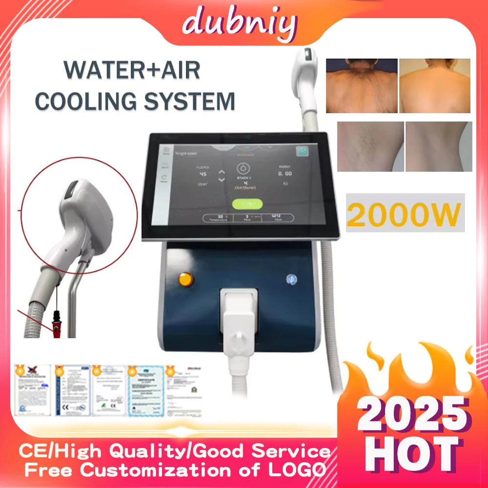 2025 حار متعدد الوظائف ديود آلة إزالة الشعر بالليزر Depiladora الليزر 808 755 1064NM العطاء الجلد آمنة غير مؤلم دائم