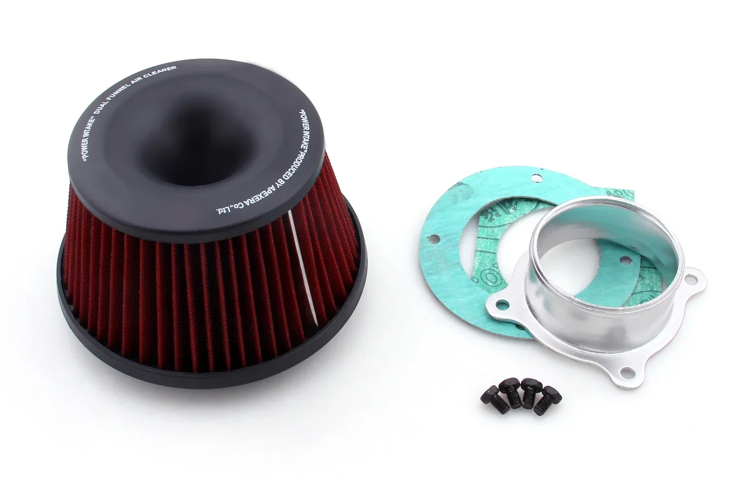 Universal Power Intake Air Filter 75mm Dual Funnel Adapter Car Accessories