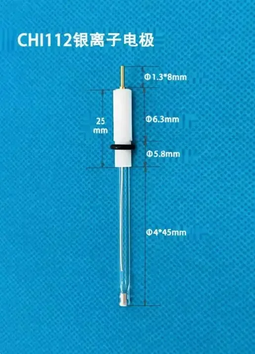 CHI111 Ag/AgCl silver chloride reference electrode. CHI112 Ag/Ag+ silver ion reference electrode.