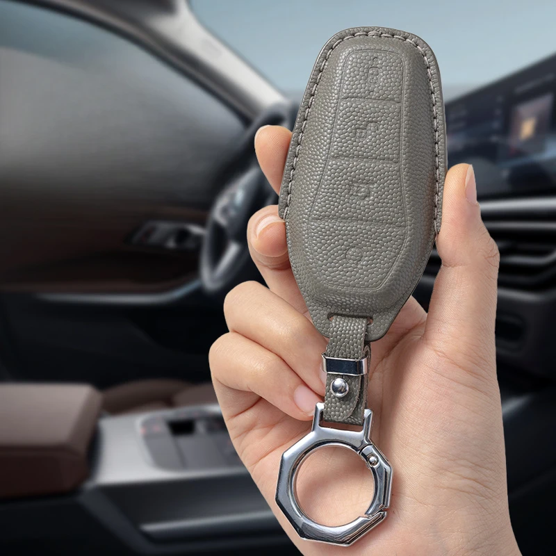 Suitable for BYD E2  CHAZOR05 Granvia07  Leather Car Remote Key Case Cover Anti Scratch and Wear-resistant