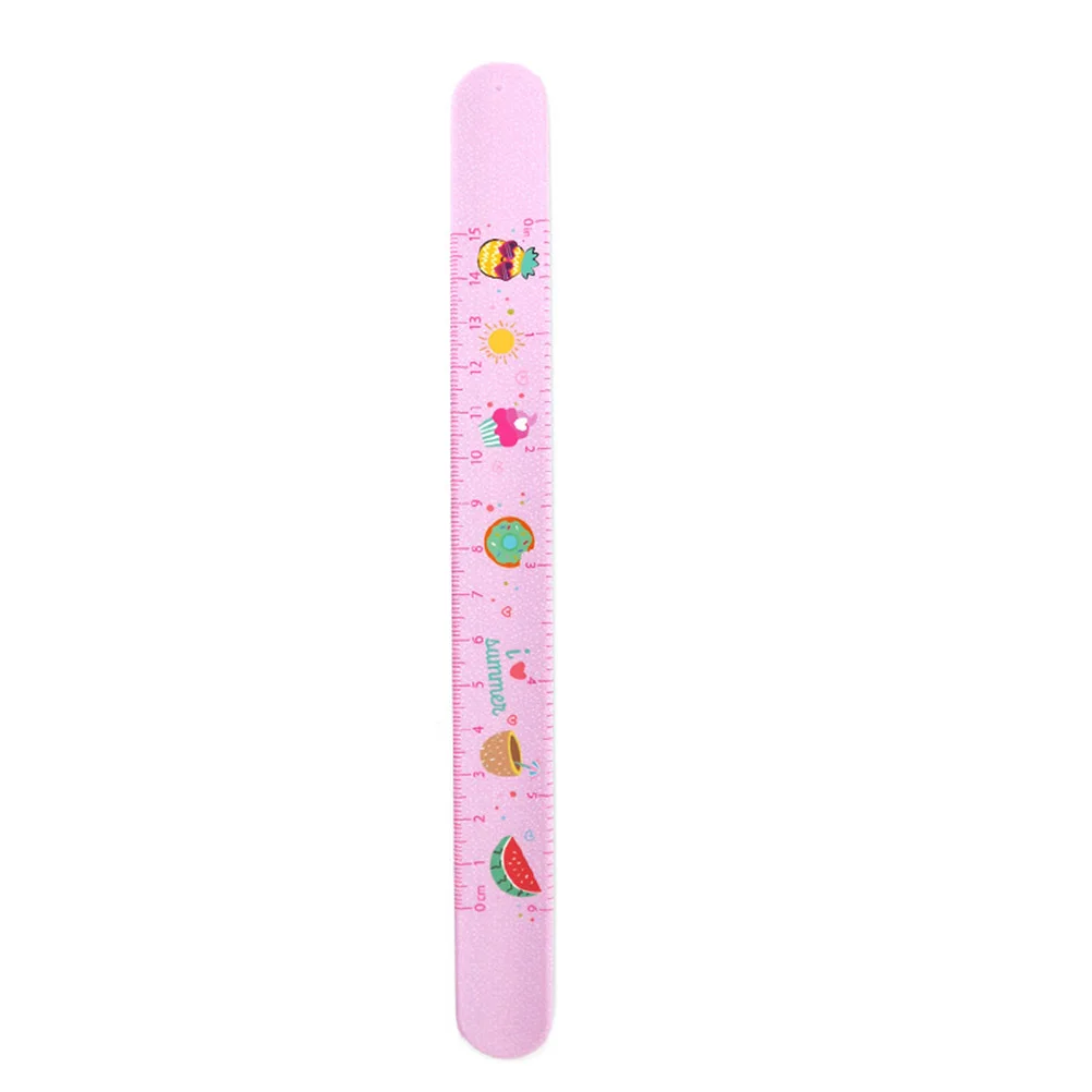 6 Pcs Silicone Ruler Pattern Bracelet Wrist Band Patted Wristband Scale Cartoon