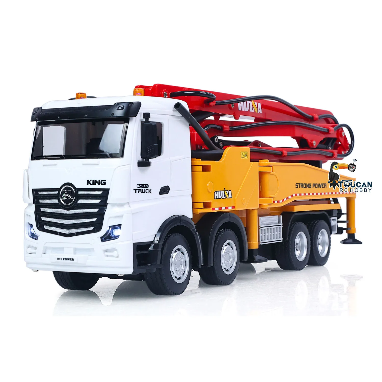 1381 1/18 HUINA Ferngesteuerter Betonpumpen-LKW Baufahrzeug Fertigmodell RTR mit Manueller Stützstange, Licht und Soundeffekten – Detail 9