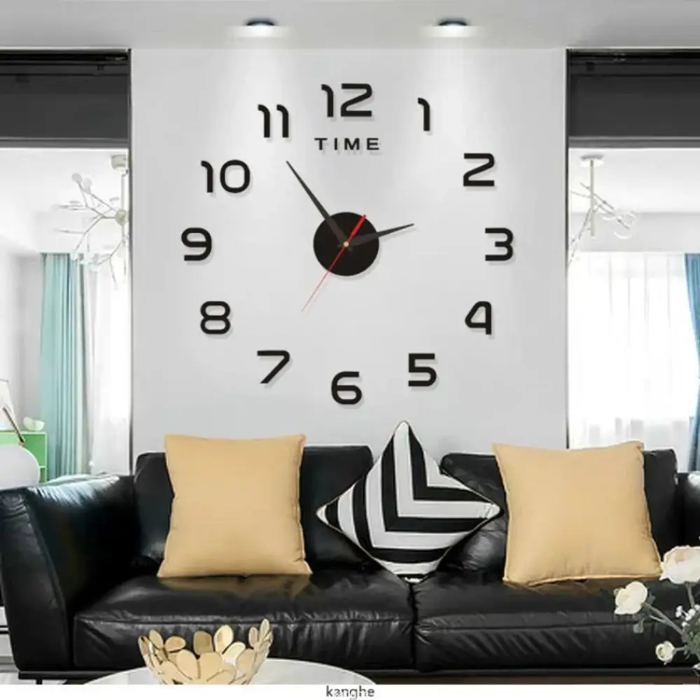 Europe 3D Easy Use Environmentally Friendly Home Decor Frameless Design Acrylic Wall Sticker Mirror Stickers Decal Clock