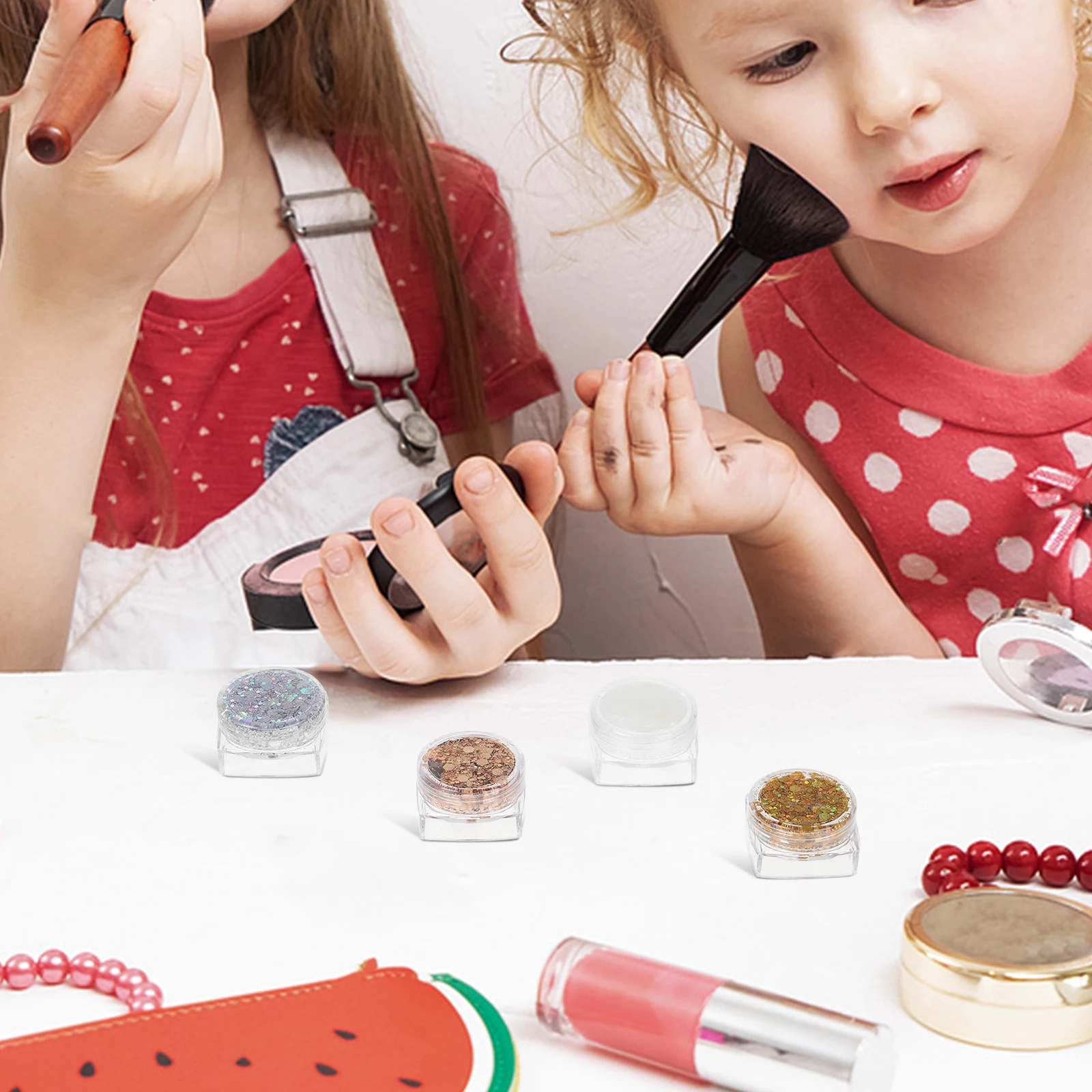 

4pcs Fine Glitter Eyeshadow Body Glitter Gel Face Hair Kids Festival Mermaid Makeup Nail Art Tumbler Craft Shiny Safe