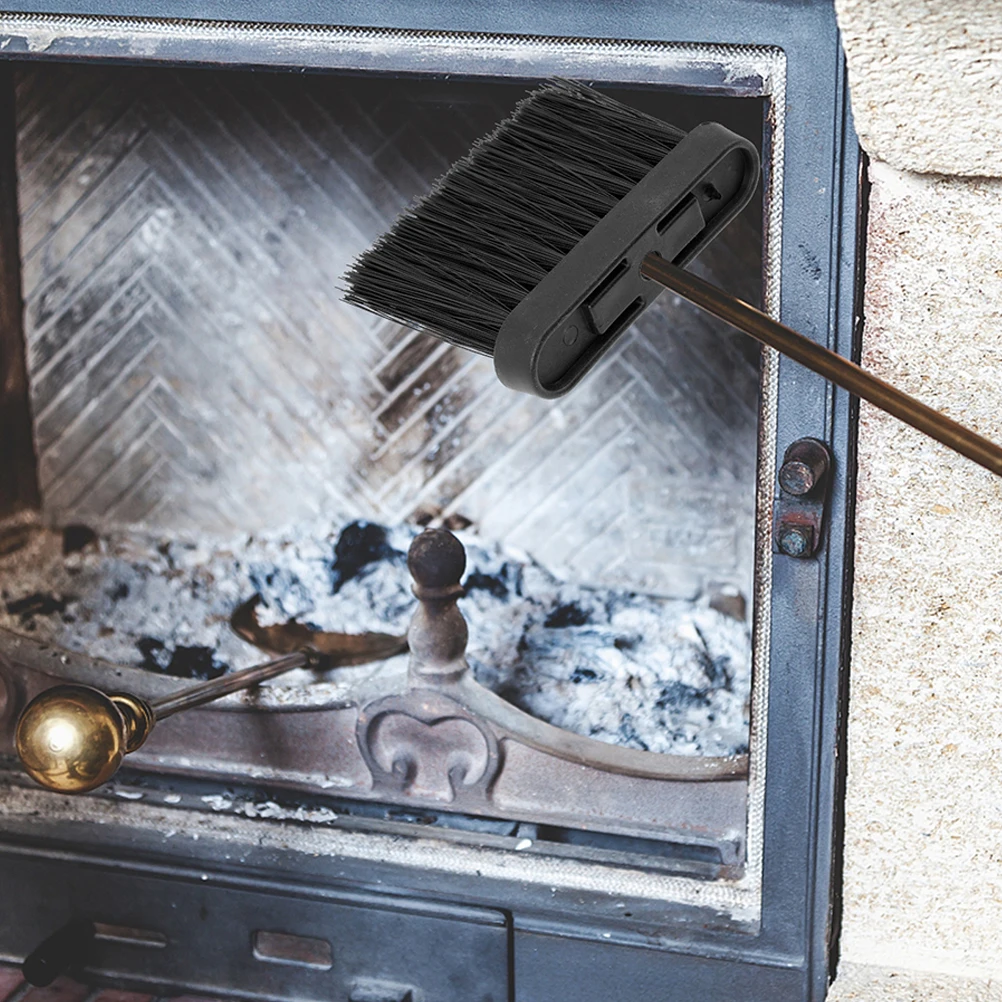 Juego de cepillos para chimenea de leña de estilo europeo, limpiador de cenizas con cabezal de repuesto, Mini recogedor, barredor de mano para Villa