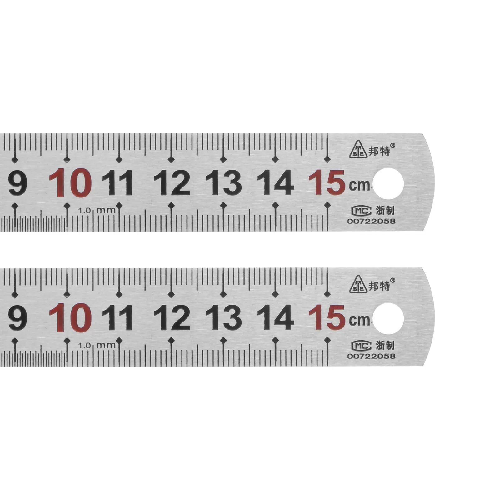 2pcs Stainless Steel Ruler 6-inch/15cm Metal Rulers 0.75" Wide, Inch and Metric Graduation Straight Edge Measuring Tool
