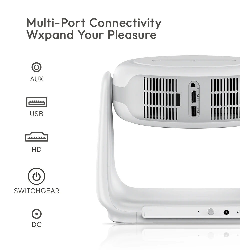 TLCRETE VEVSHAO أحدث LCD LED جهاز عرض ذكي محمول A10 مع مصباح مكتبي 720P 1080P أندرويد OS العارض