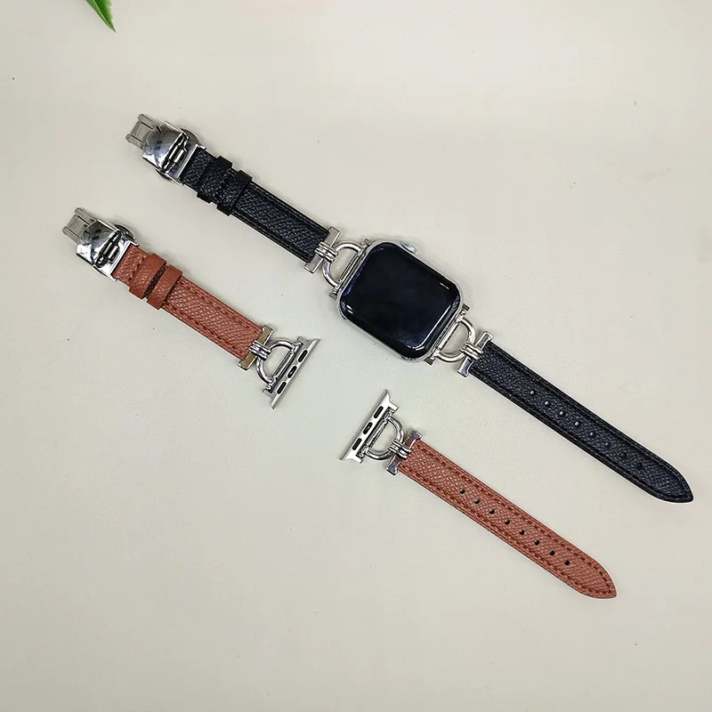 Echt Lederen Band Voor Apple Watch Strap Vlindergesp Horlogebandjes Horloge Accessoires