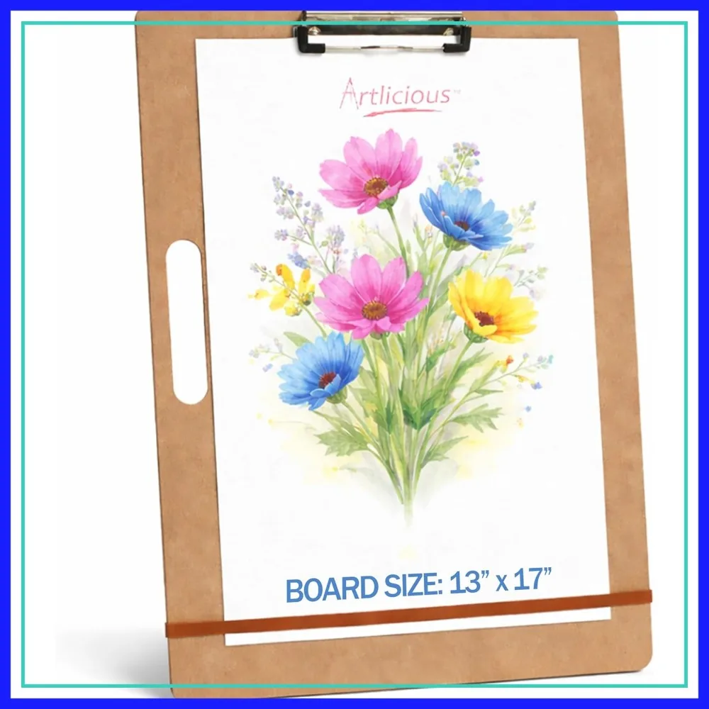 

13x17 Sketch Board with Handle for Drafting - Portable Wooden Clipboard for Class or Studio