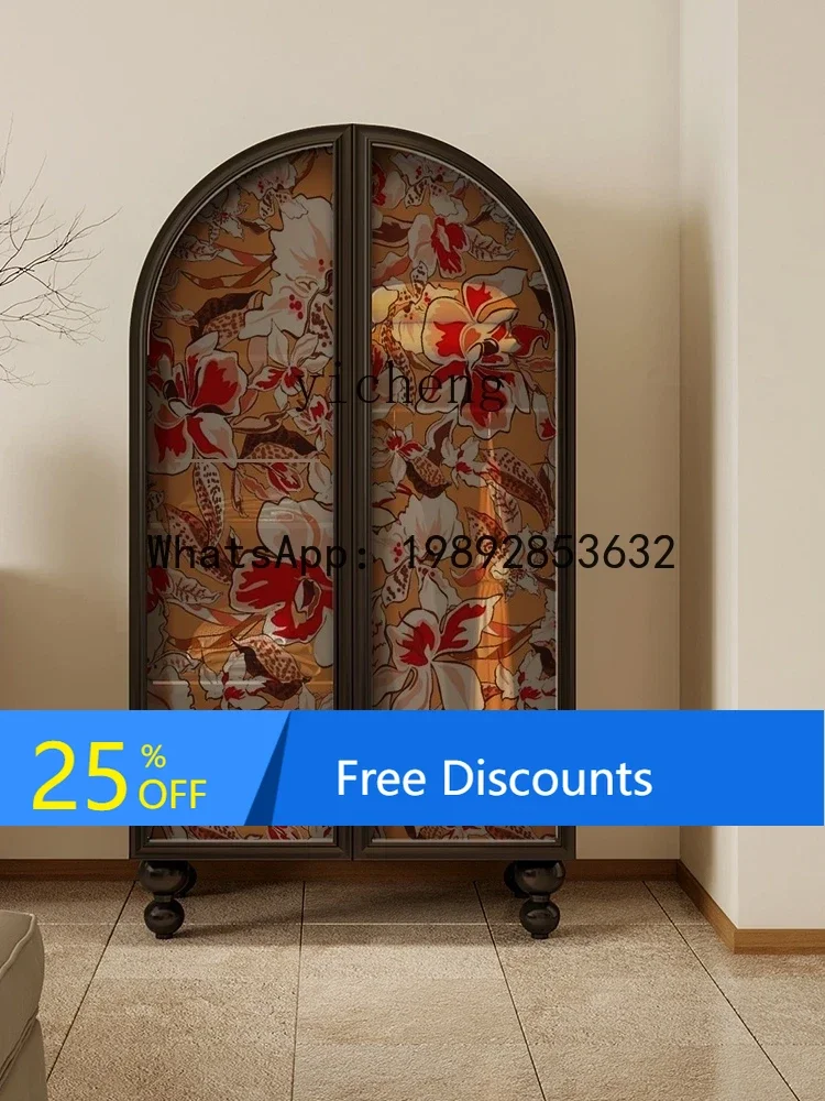 

LYY Ретро домашний шкаф для хранения в спальне, гостиная, балкон, шкаф для хранения из цельного дерева, настенный встроенный шкафчик