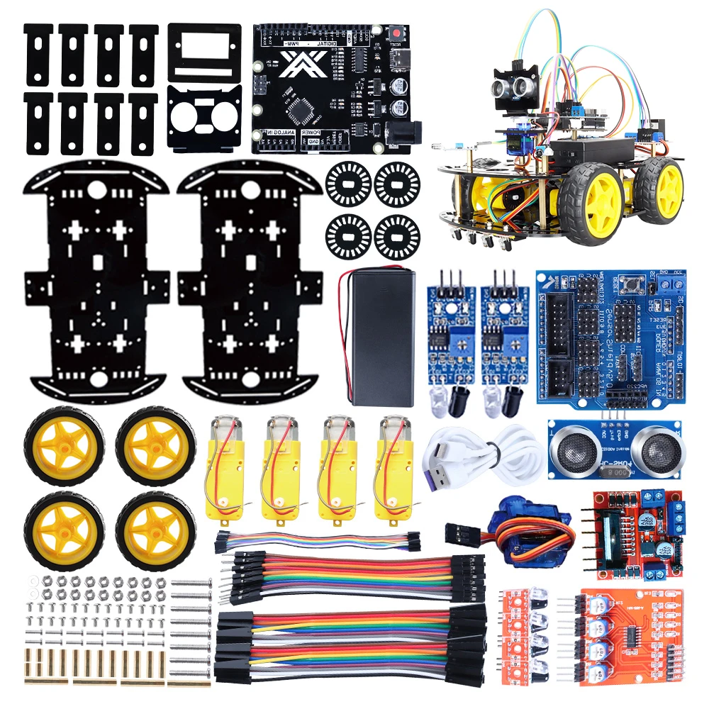 New Smart Robot Car Coding Kit for Arduino Programming Great Fun Education Learning Robotic Complete Automation Kit For Projects