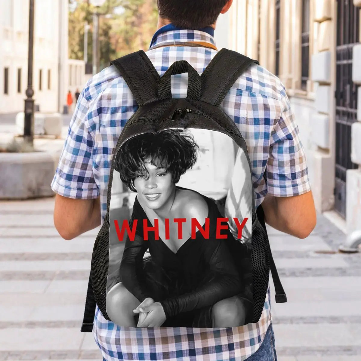 Vintage Whitney Houston Inspired Backpack Student Boys Girls BookBag School Bag Computer Shoulder Bags