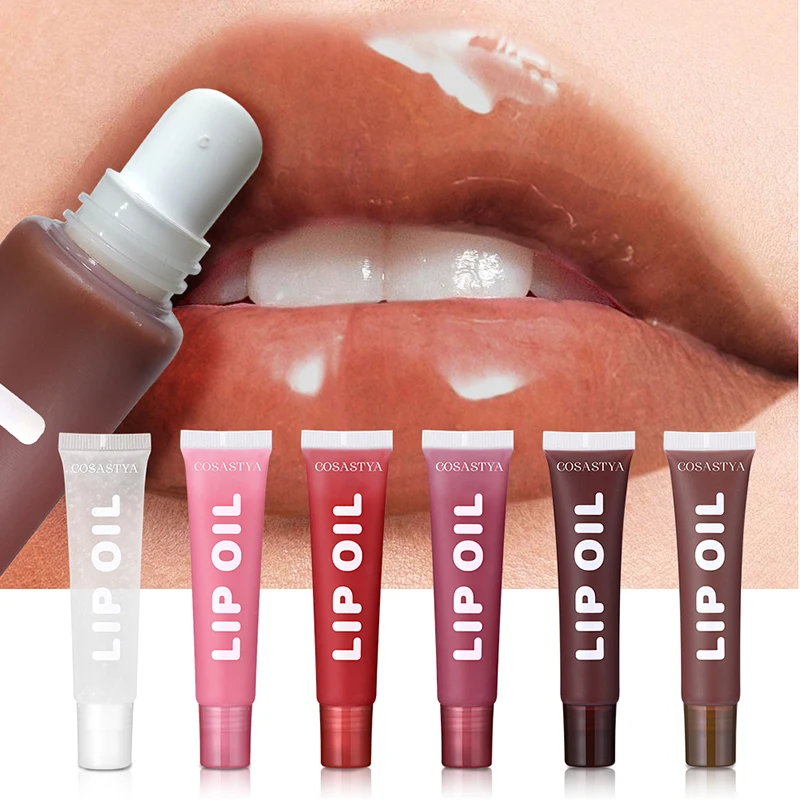 6-farbiges feuchtigkeitsspendendes, glänzendes Lippenöl, langanhaltender Glanz, geeignet für alle Hauttypen, feuchtigkeitsspendendes, spiegelglänzendes Lippenöl