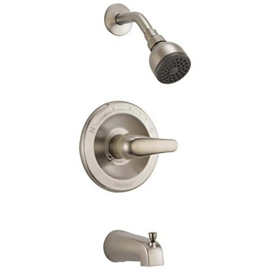 

Peerless Classic Single-Function Tub and Shower Trim Kit with Single-Spray Shower Head Brushed Nickel PTT188753-BN Valve Not In