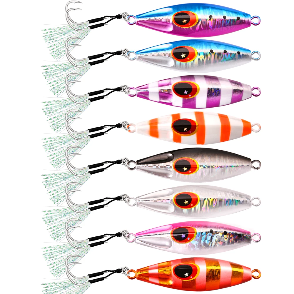 1PC Slow Jigging Bait Casting Micro Jig 30g 40g 80g 100g 120g Slow Pitch Tuna Bass Jig Sea Boat Sinking Lures Fishing view 3