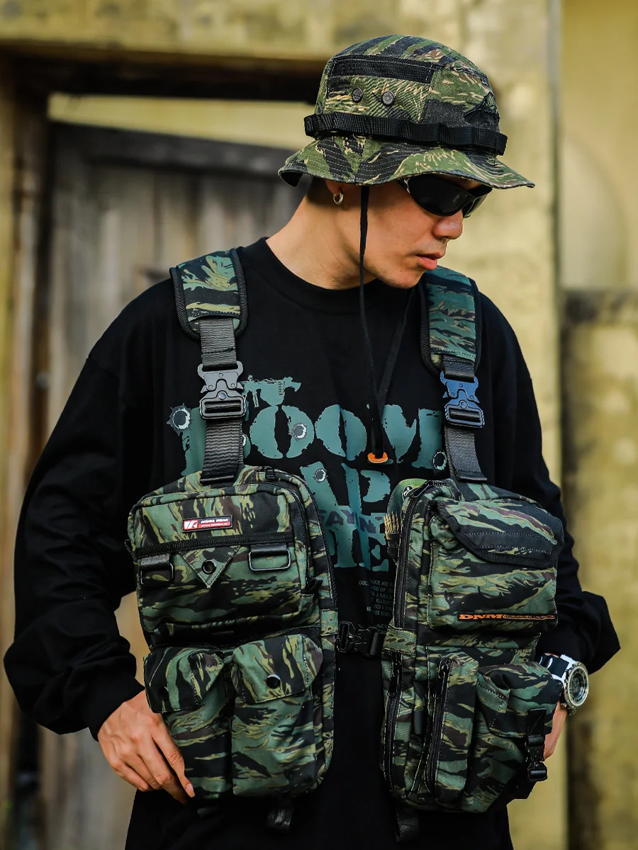 Acusa Tactical Vest Backpack Multi-Pocket Crossbody Commuter Function Unisex Cotton Youth Fashion Quick-Drying Standard Fit