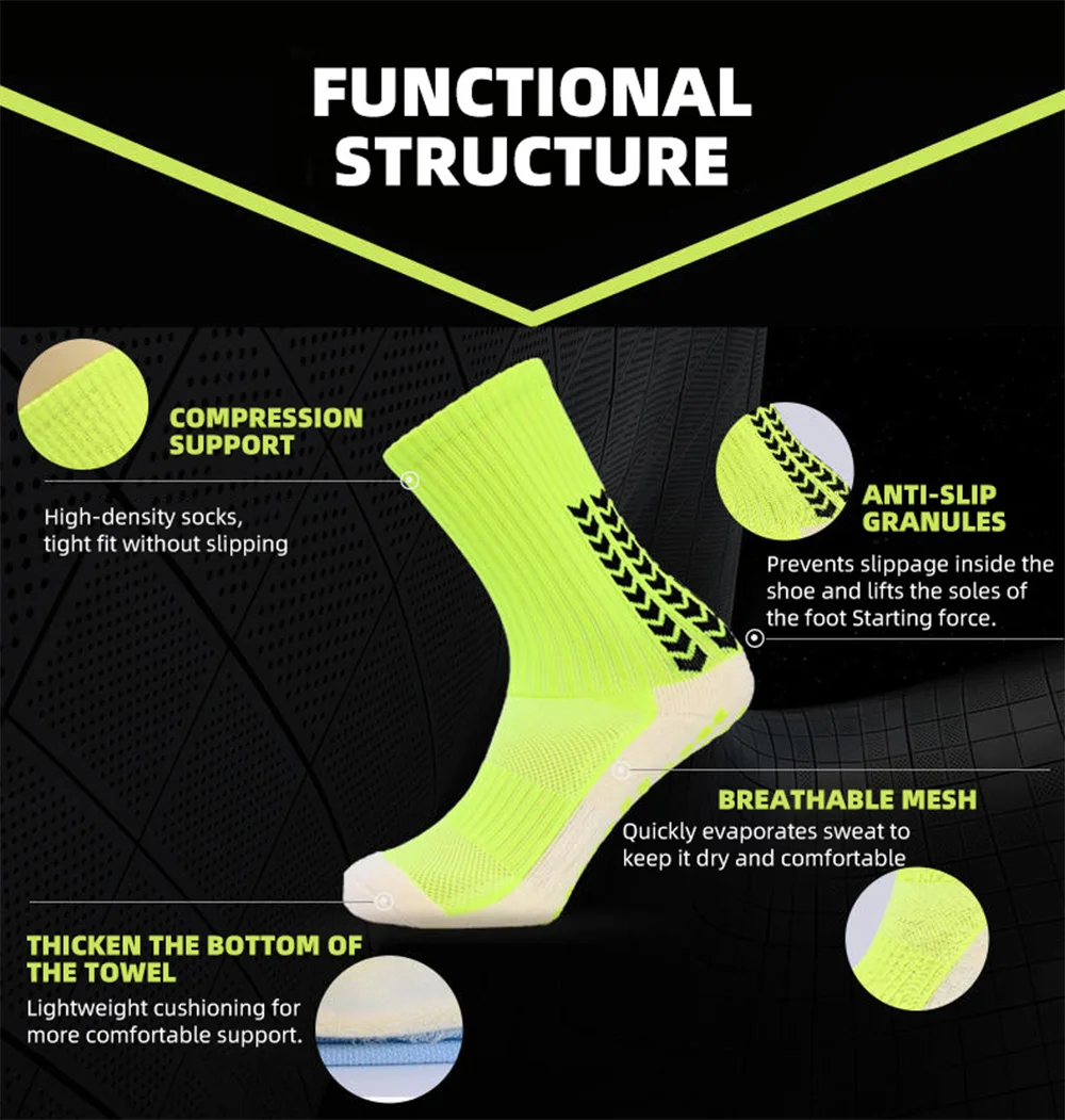 Anti-slip Training Socks Soccer Basketball Tennis Sock Non-slip Football Wear-resistant Sports Friction Strip Grip Cycling Sock