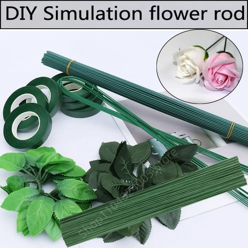 5–50 Stück 2 mm grüne Blumendrahtschäfte für Floristen-Blumenarrangements, 30/40 cm, DIY, Hochzeit, handgefertigtes Material, Dekor-Accessoires – Detail 5
