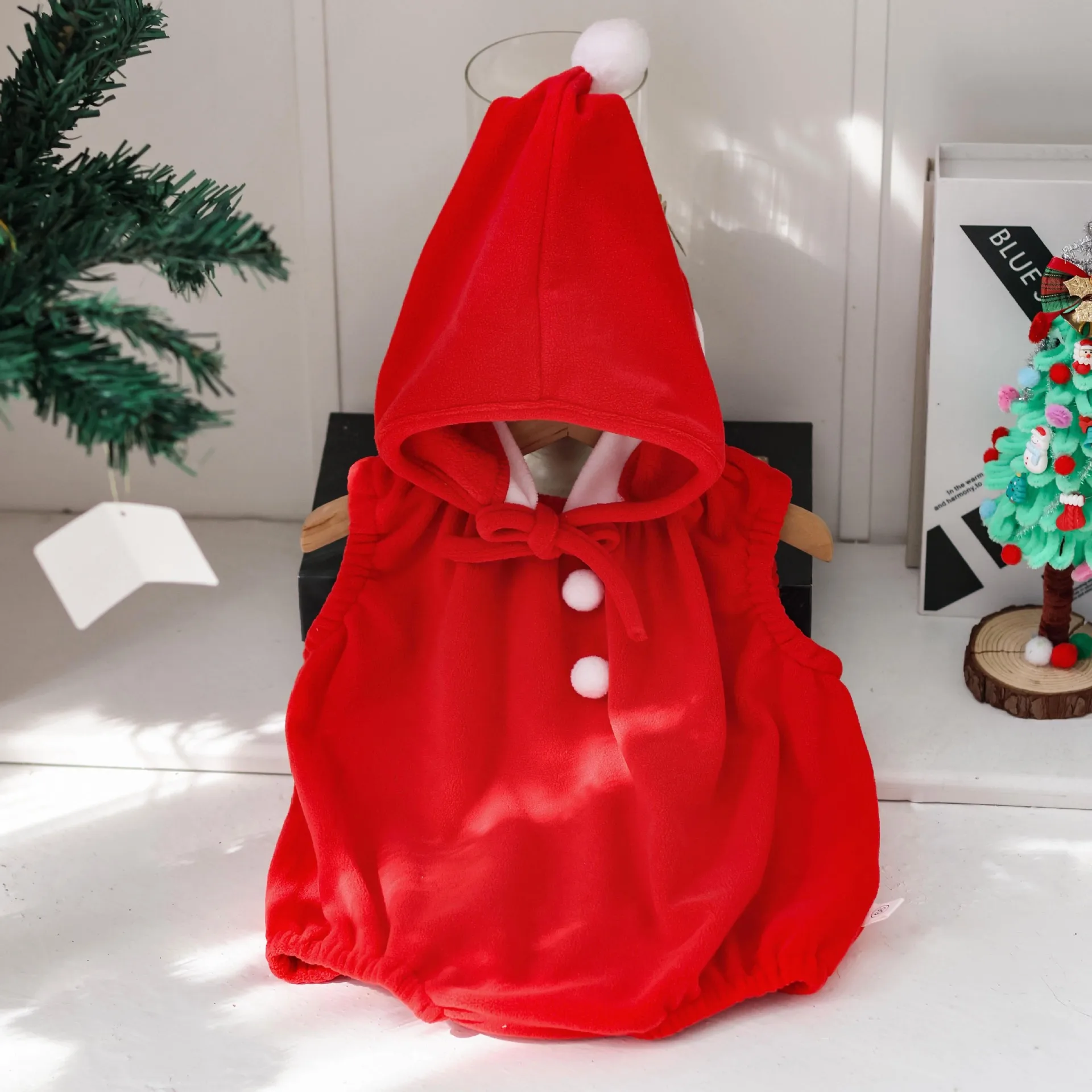 Weihnachten niedlichen Elf Party Neugeborenen Kleidung Hut 2 Stück bequem und weich 0-24m Jungen Mädchen Frühling Herbst Weihnachten Baby Overall – Detail 5