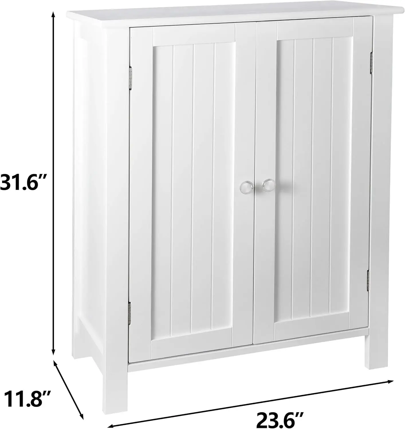 Modern Bathroom Floor Storage Cabinet with Adjustable Shelf and Double Door Rust Proof