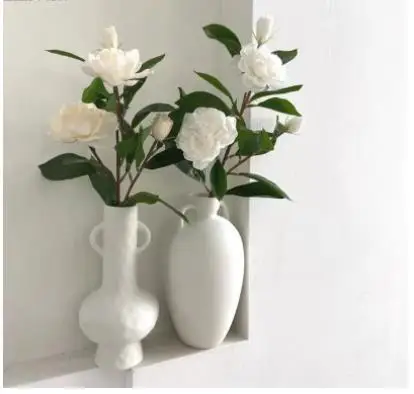 

Minimalist White Ceramic Vase Flower Pots Arrangement Hydroponic Porcelain Nordic Home Decoration Accessories Modern