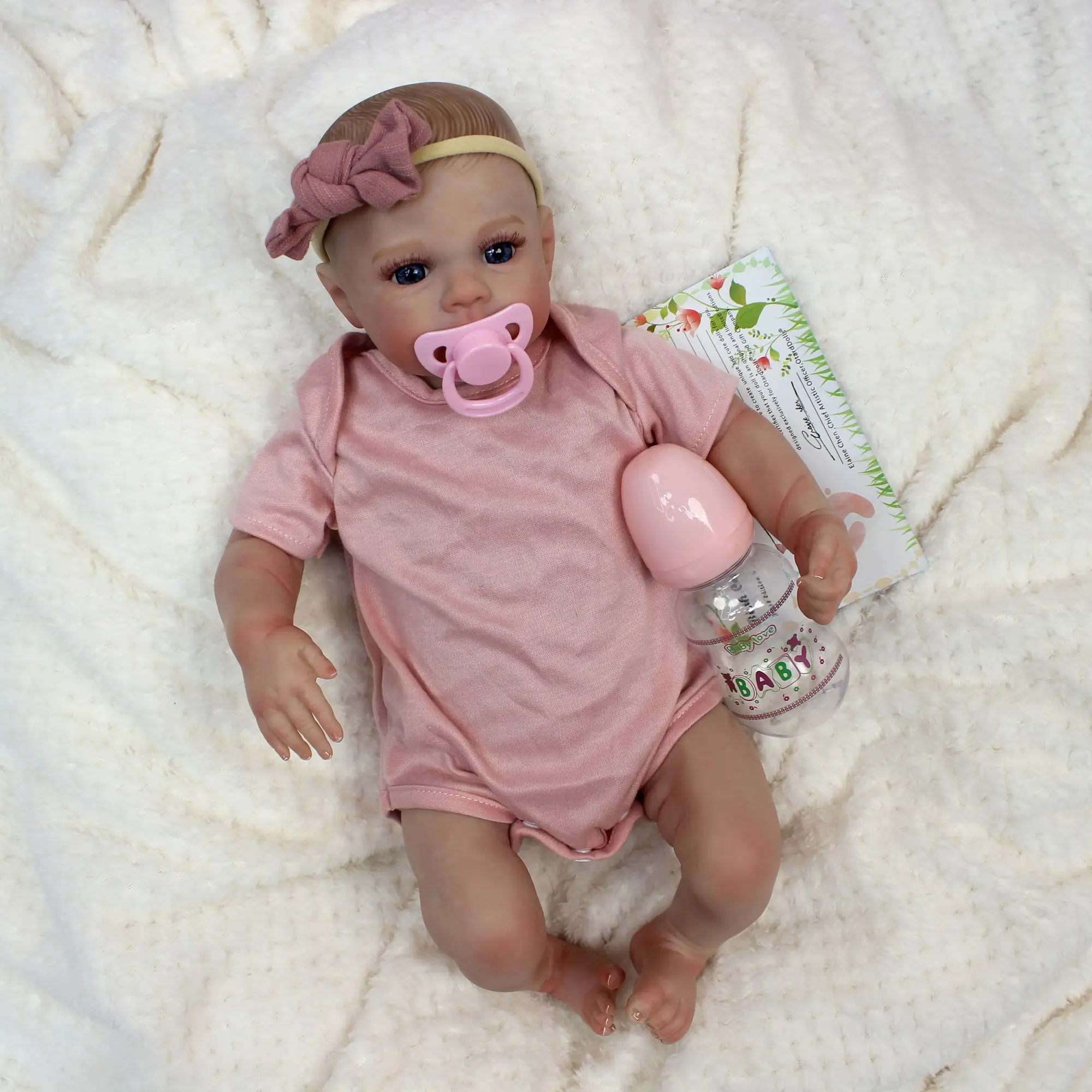 Muñeca Reborn de 18 pulgadas, cuerpo suave, piel 3D, venas visibles hechas a mano, muñeca artística coleccionable, regalo de Navidad