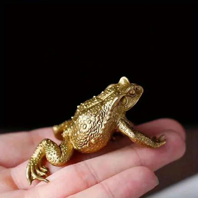 Copper Pocket Money Toad Fortune Brass Toad Figurine Indoor/Outdoor Decorative Statue No Electricity Required
