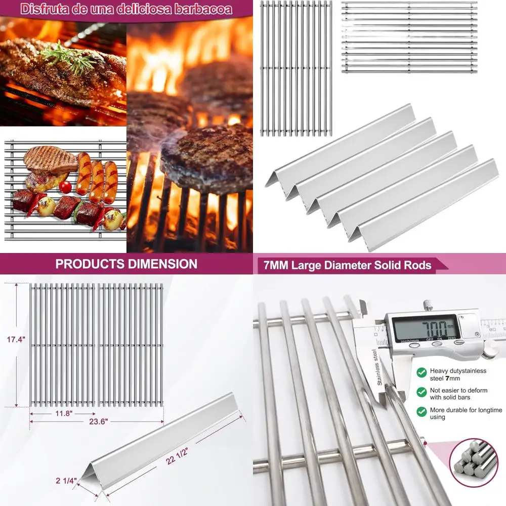 

22.5 Stainless Steel 16GA Flavorizer Bars and Cooking Grates for BBQ Grills
