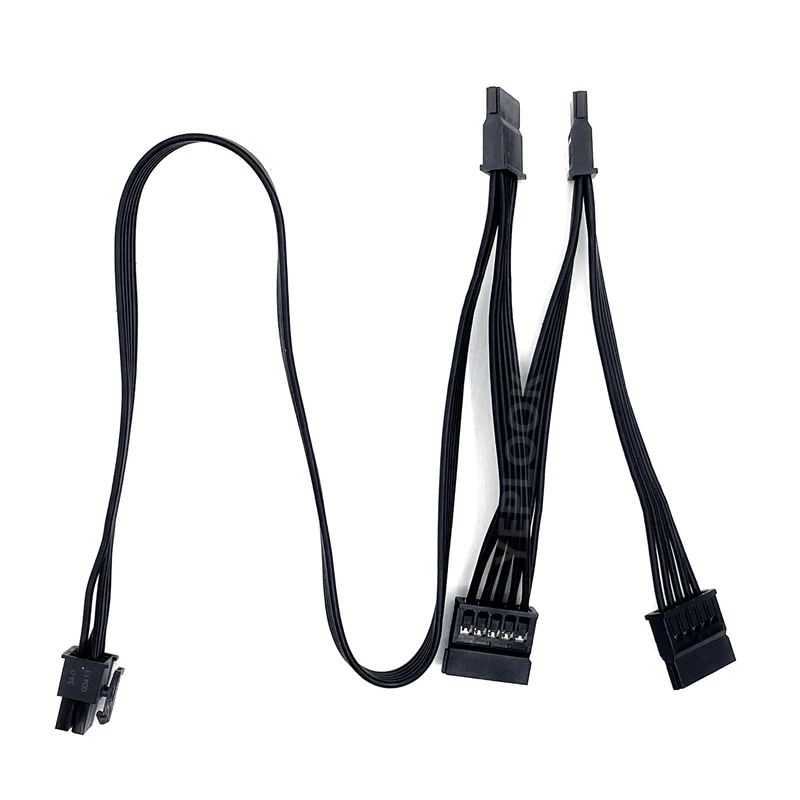 6Pin to 4x SATA Straight SDD HDD Power Cable for Gigabyte P750GM 750W, P850GM 850W, P1000GM 1000W Modular Power, 50+15+15+15CM