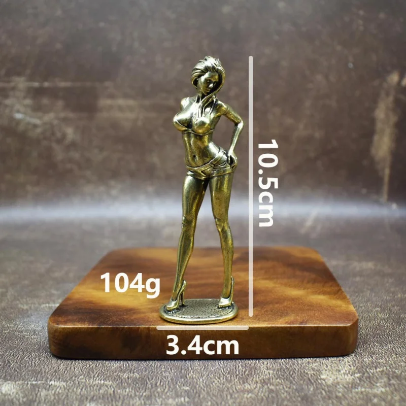 Brass Beauty Model Sexy Photo Singer Decoration Plaything Hand Pieces Collection Gift Pure Copper Decorations