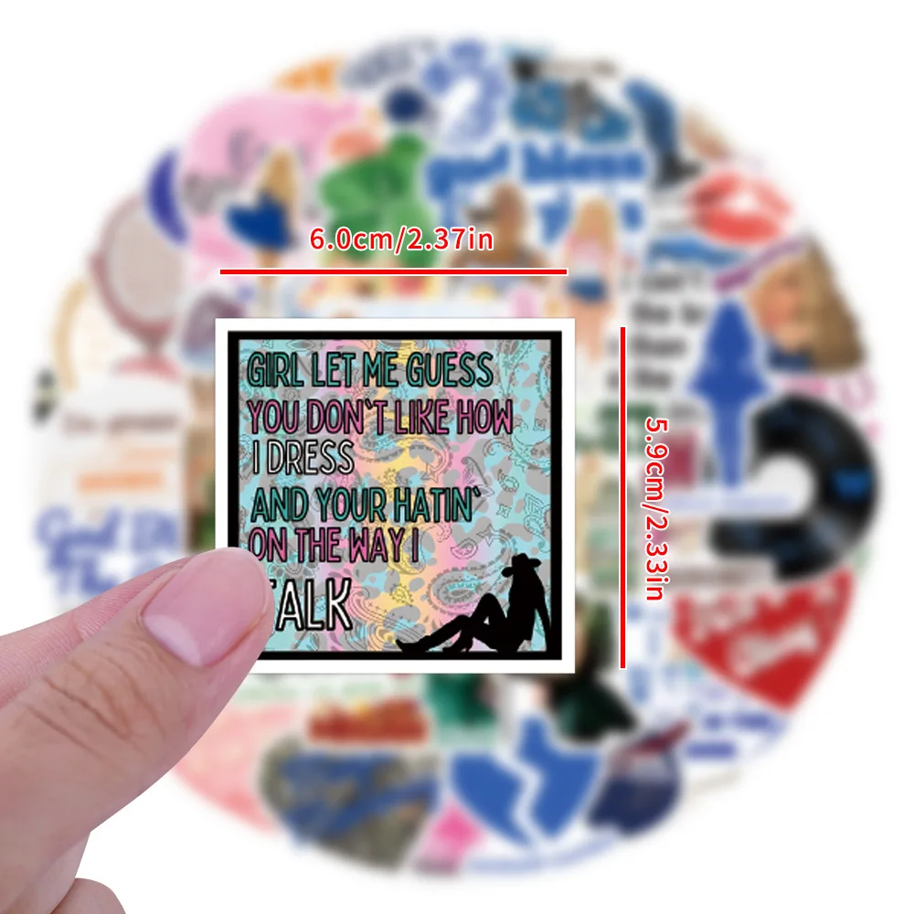 55 قطعة من ملصقات المغني ميغان موروني لتزيين حساب اليد DIY جراب هاتف كوب ماء ملصقات PET مقاومة للماء