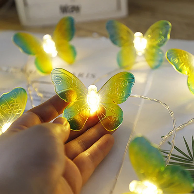 

1.5M 10LED Butterfly LED Fairy String Lights Battery USB Operated Wedding Christmas Outdoor Room Garland Home Decoration Lights