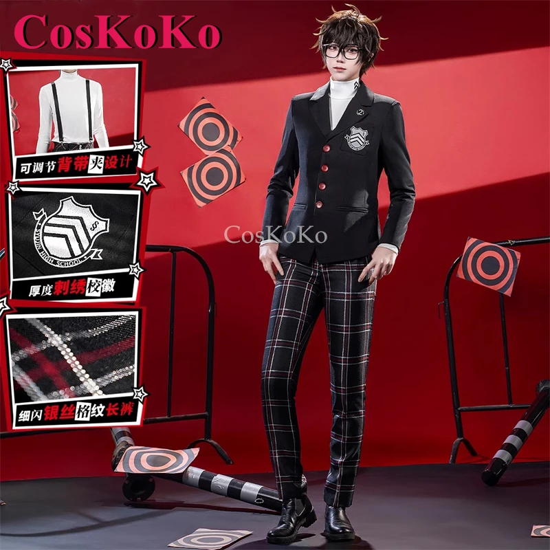 CosKoKo Amamiya Ren Cosplay Game Persona Costume Fashion Handsome Uniforms Full Set Halloween Party Role Play Clothing S-L Size