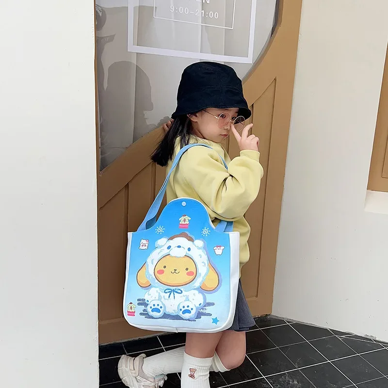 Sanrio-Bolso de un solo hombro de Hello Kitty para niños, bandolera ligera de dibujos animados, a la moda, portátil