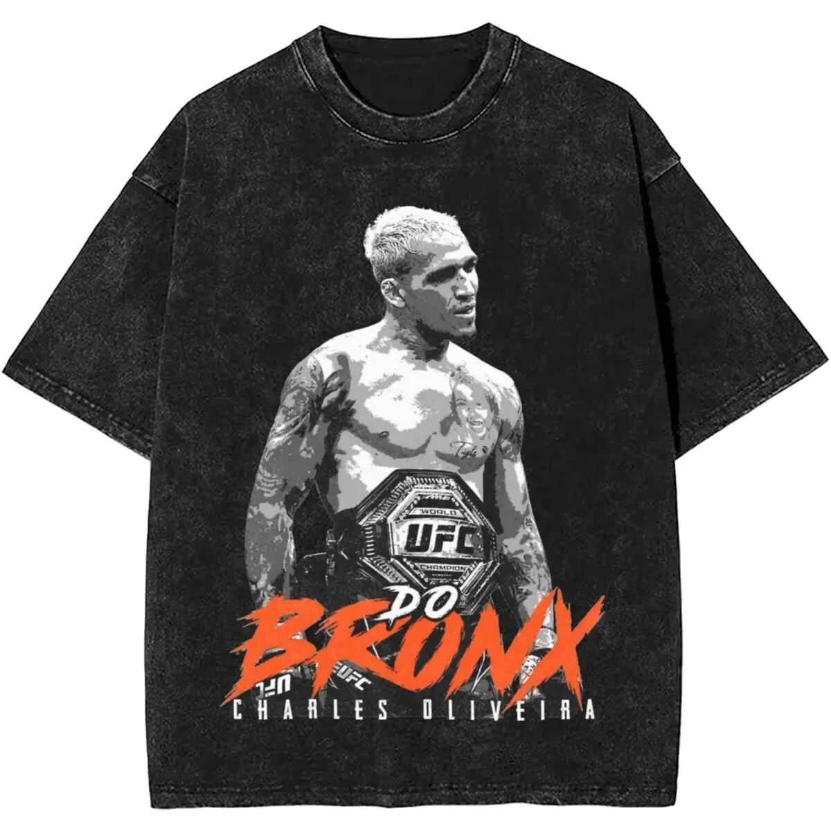 Brazil Charles Oliveira Club Boxing Boxer Washed T Shirts for Men Women Streetwear Hip Hop T-Shirt Summer Tees Tops Short Sleeve