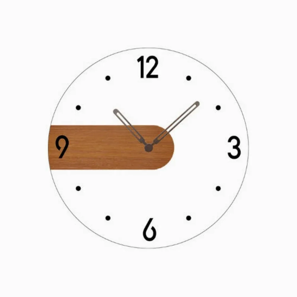 Quiet Scan Movement Wall Clock Nordic Style Silent Quartz Clock 12in Black Walnut Wood Easy Manual Installation