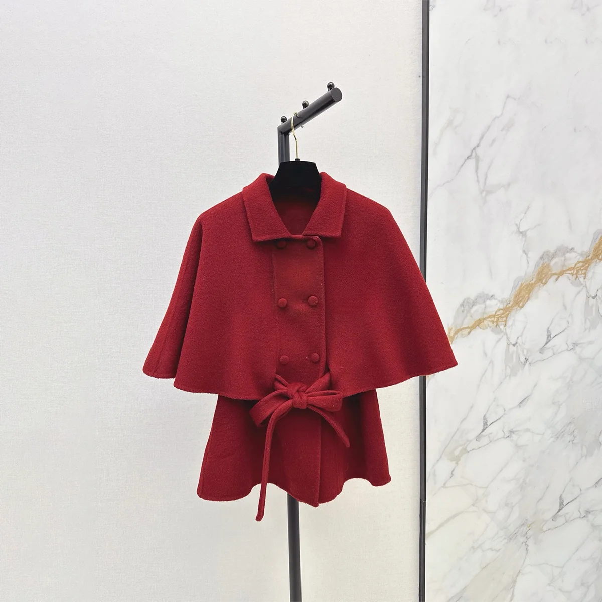 2026 high-quality women's clothing temperament cloak style double-sided woolen coat--2693056