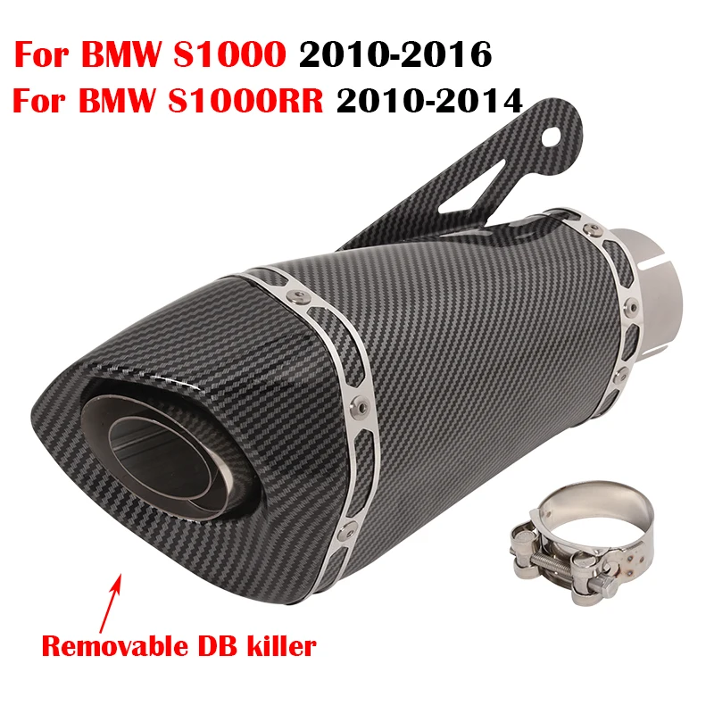 

For BMW S1000R 2010-16 S1000RR 2010-14 Slip-on 60.5mm Motorcycle Exhaust Muffler Tail Pipe Escape Moto Stainless Steel DB Killer